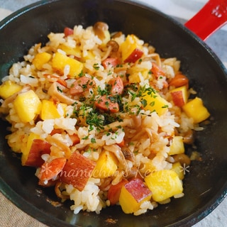 おひとり様飯＊さつま芋としめじのバター醤油味